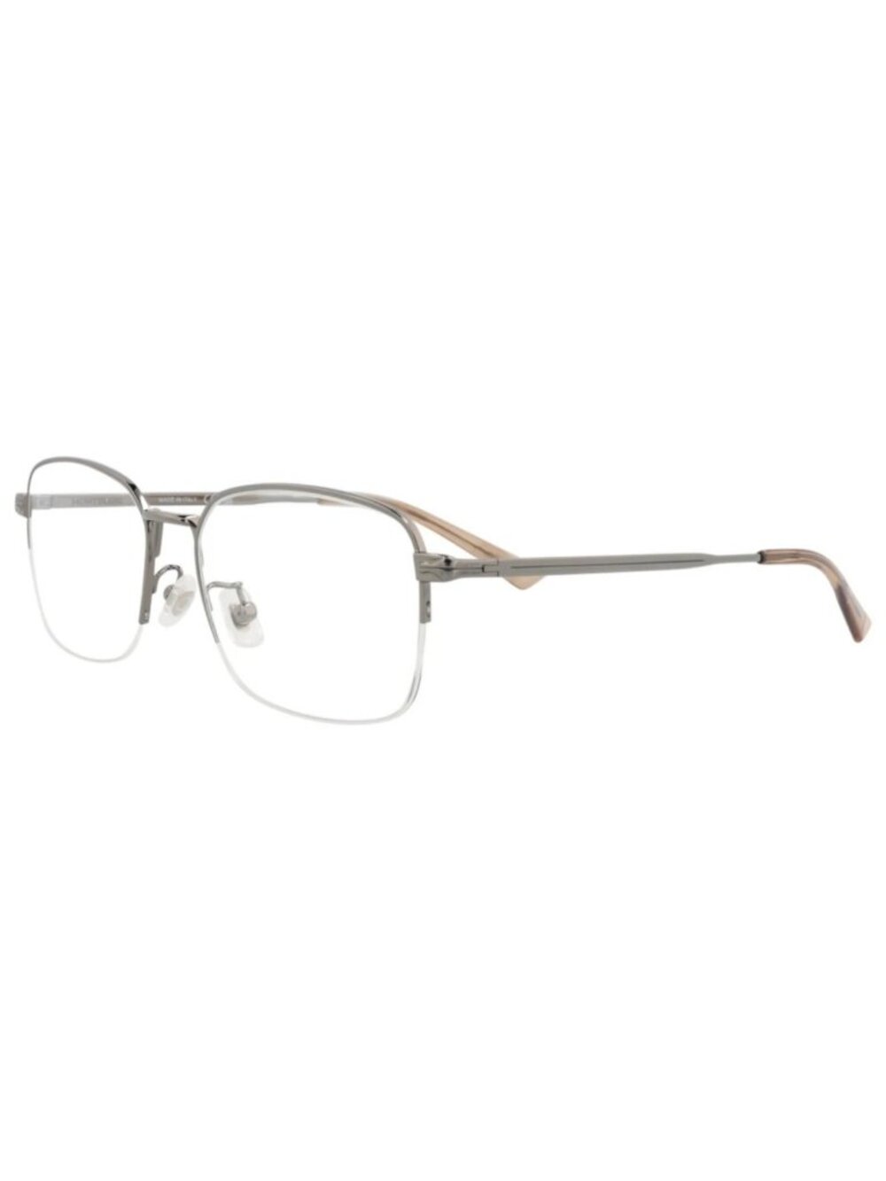 New Montblanc Women's Eyeglasses Square Rectangle Metal Frame Mens Ruthenium